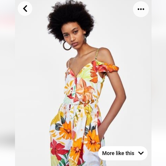 Zara FLORAL LINEN DRESS - Picture 3 of 8